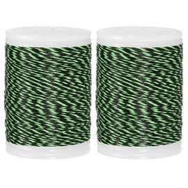 MECCANIXITY Archery Recurve Bow String Serving Thread 120 Yard / 110 m Nylon Bowstring for Recurve Bow Compound Tying Sight Nock Point (Light Green/Black, Pack of 2)