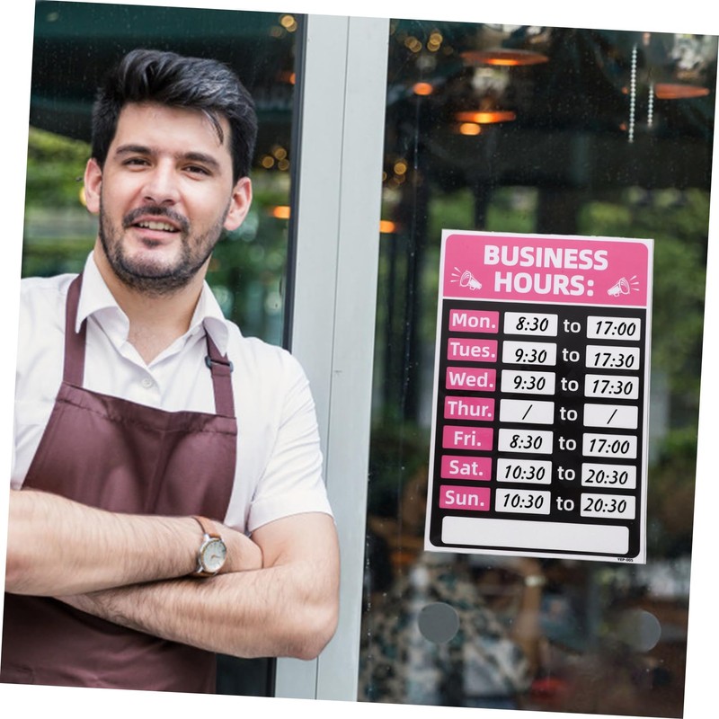 OHPHCALL Business Hours Sign Store Opening Hours Sign Stickers for