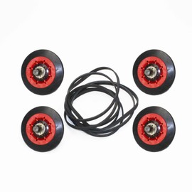 Edgewater Parts 4 Pack Roller Wheels 4581EL2002A and Belt 4400EL2001A Kit Compatible with LG Dryers (10 Year Warranty)