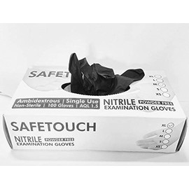 Black Nitrile Powder Free Gloves AQL 1.5 , Size Extra Large - Case Qty 1000 (10 Boxes x 100)