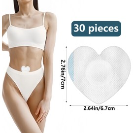 Lyreh 30stk Rizinusöl Pads, 7x6,7cm Selbstklebend Hochsaugfähig Vliesstoffe Rizinusöl Bauchpflaster Nur Pads Kein Waschen(Herzform-Stil)