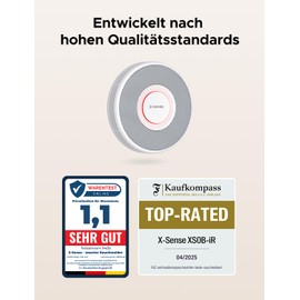 X-Sense XS0B-iR Smart WiFi Smoke Alarm System with Voice Alarm System and 17 Locations Fire Alarm Smoke Alarm Only 33mm Thin XS0B-iR