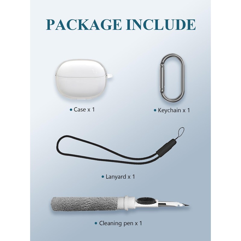 Case Cover for Baseus Bowie MC1 Open Ear Clip-On Earbuds,Clear