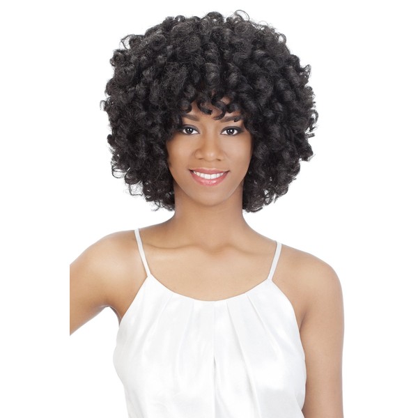 Vivica A Fox Hair Collection Roots Tight Rod Natural Baby Swiss Lace Front Wig, Color 1B, 11.1 Ounce