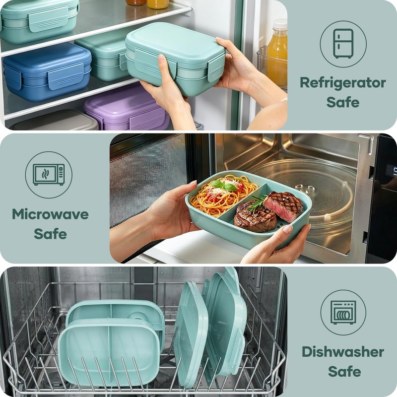 HOMETALL Bento Box Adult with Insulated Lunch Bag - 3