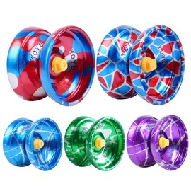 Pack of 5 Beginner JoJo Toys, Plastic + Aluminium Alloy YoYo, Responsive Yoyo, Professional Yo-Yo Ball, Designed for Beginners and Suitable for Children's Birthday Gifts