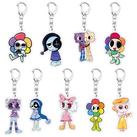 PQKL-party Dandys Keychain, 9pcs Dandys Acrylic Keychain Anime Cute Birthday Gifts,for Fans Kids