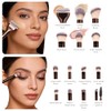 Maange Set Brochas Maquillaje Aluminio 14pcs Sintético Estuche Kit Multifuncional