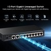 Binardat 10 Port Gigabit Ethernet Switch, 8 Ports 100/1000Mbps, 2