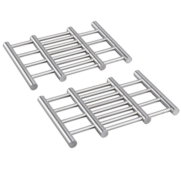 com-four® 2 x high-quality trivet made of stainless steel –