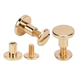 Juego De 50 Remaches De Cuero, Remaches De Encuadernación, Tornillos De Cabeza Plana De Cobre Puro, Remaches Para Uñas, Remaches De Cuero, Herramientas De Ajuste De 8 Mm (Oro)