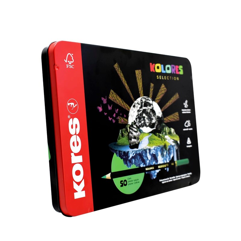 Kores - Kolores Selection, 50 Triangular Shape Colouring Pencils -