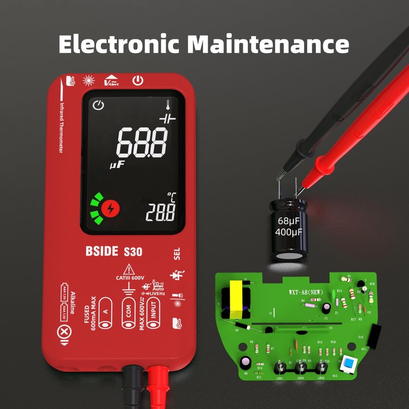 BSIDE S30 Smart Digital Multimeter Infrared Thermometer High Voltage Diode
