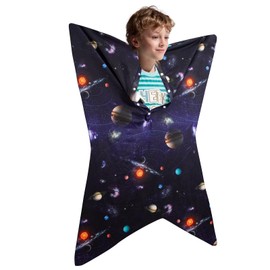 Sensory Body Sock for Kids, Galaxy Space Full Body Sock Wrap for Autistic Children to Relieve Stress, Star Planet and Solar System Decor Relaxing Sensory Compression Body Sack for Kids