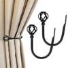 2 Pack Curtain Holdbacks, USFOOK Black Decorative Window Drapery Tiebacks