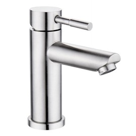 Stainless Steel Single Lever Hot Cold Water Mixer Tap with Hoses for Bathroom