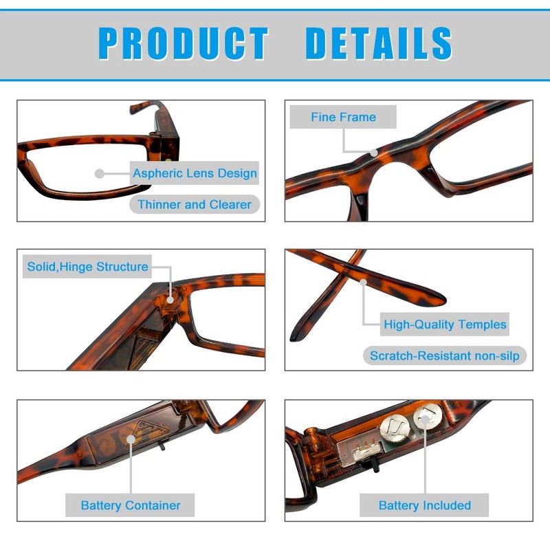 DuanMei Led Readers for Men and Women Magnifying Glasses with