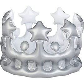 Brandsseller Crown Inflatable Fancy Dress Costume Carnival Party (Silver)