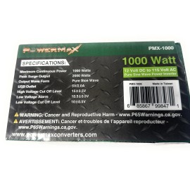 PowerMAX *POWERMAX PMX-1000 12 VOLT, 1000 WATT, PURE SINE WAVE INVERTER FREE SHIPPING