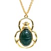 Gempires Green Onyx Sacred Egyptian Scarab Beetle Pendant Necklace, 30x20