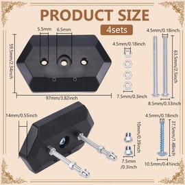 FINGERINSPIRE 4 Sets Skateboard Wall Mount Plastic Skateboard Storage Hanger with Hardware Snowboard Wall Mount Display Black Wall Mount Holder Rack Hanger for Skateboard Snowboard Scooter Longboard