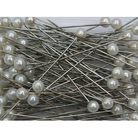 Blumen Senf Perkkopf Decon 4 mm Diameter x 40 mm Pack of 150 Pearl Needles White