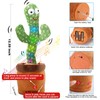 Dancing Cactus Electronic Talking Plush Toy with Lighting, Singing Cactus