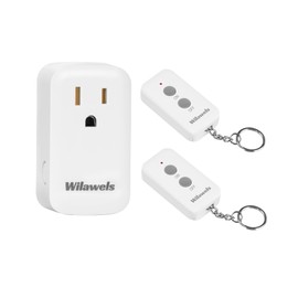 Remote Control Outlet Plug, WILAWELS Wireless Light Switch, On Off Remote Switch Outlet for Lights, Lamps, Home Appliance, 100ft RF Range, 15A/1875W, FCC Listed, Two Switches for One 0utlet