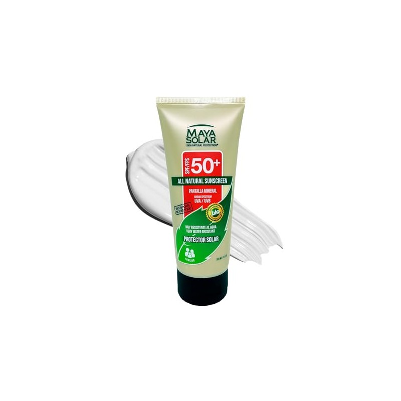Maya Solar. Bloqueador Solar Corporal. 100 Ingredientes Naturales Minerales SPF