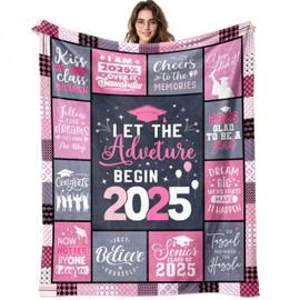 Graduation Gifts Blanket 60" X 50", 2025 Graduation Gifts for Her, College/Middle/High School Graduation Gifts for Girls/Women, Masters Degree/PHD Graduation Gifts for Daughter/Best Friends/Students