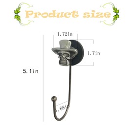 ZH-ZHENGHENG 4pcs Skull Magnetic Hook,Magnetic Hooks Heavy Duty for Classroom Beach Vacation Kitchen Grills Home (Ancient Silver)