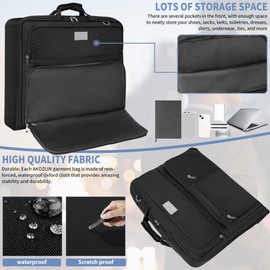 AKOZLIN Travel Luggage Garment Bag Foldable Hanging Suit Bag with Shoulder Strap For Men Women Business Simplified