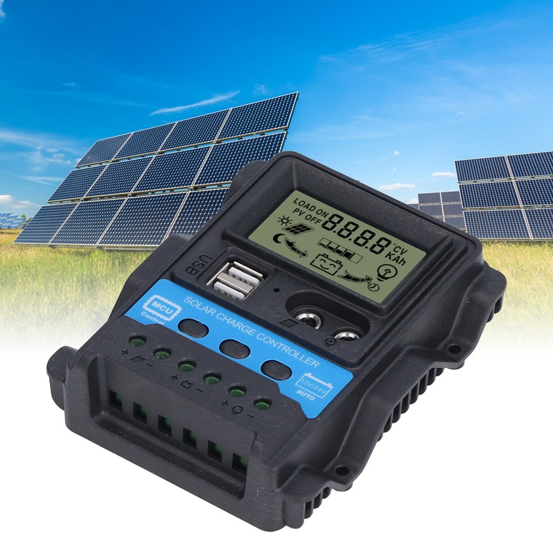 Solar Charge Controller LCD Display Dual USB 5V Output PWM