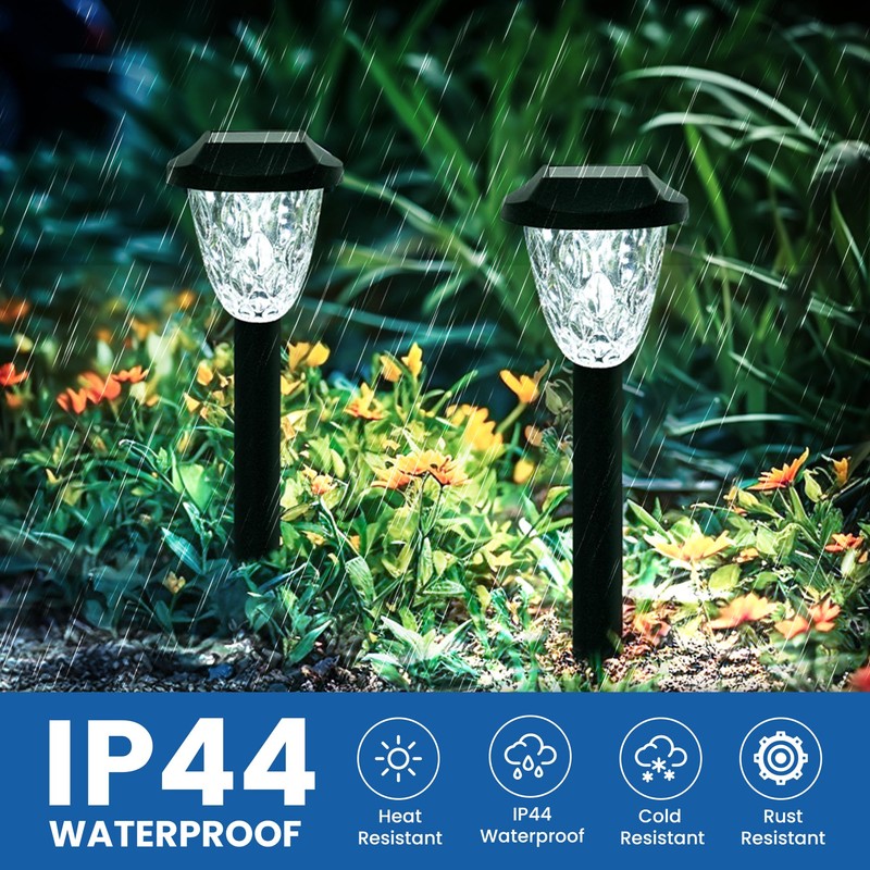 GIGALUMI 8 Pack Solar Lights Outdoor, Solar Pathway Lights with