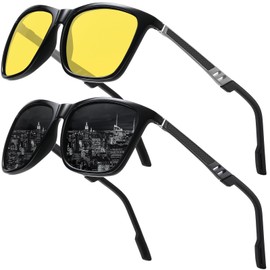 LEDING&BEST Polarised Sunglasses Mens Womens Lightweight Square Frame 100% UV Protection for Driving Fishing Travel Sports Sun glasses