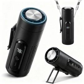 LUCYLANKER Ventilatore Portatile, 3-in-1 Ventilatore a Mano con Piastra Rinfrescante, Mini Ventilatore Ricaricabile 5 Velocità con Display LED, Supporto da Tavolo e Luce da Tavolo Viaggio