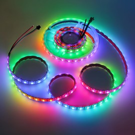 ALITOVE 9.84FT WS2812B LED Strip Individually Addressable RGB IC Chasing LED Light Strip 5V 180LEDs Pixels Strip IP65 Waterproof (Power Supply and Controller Need to be Purchased Separately)