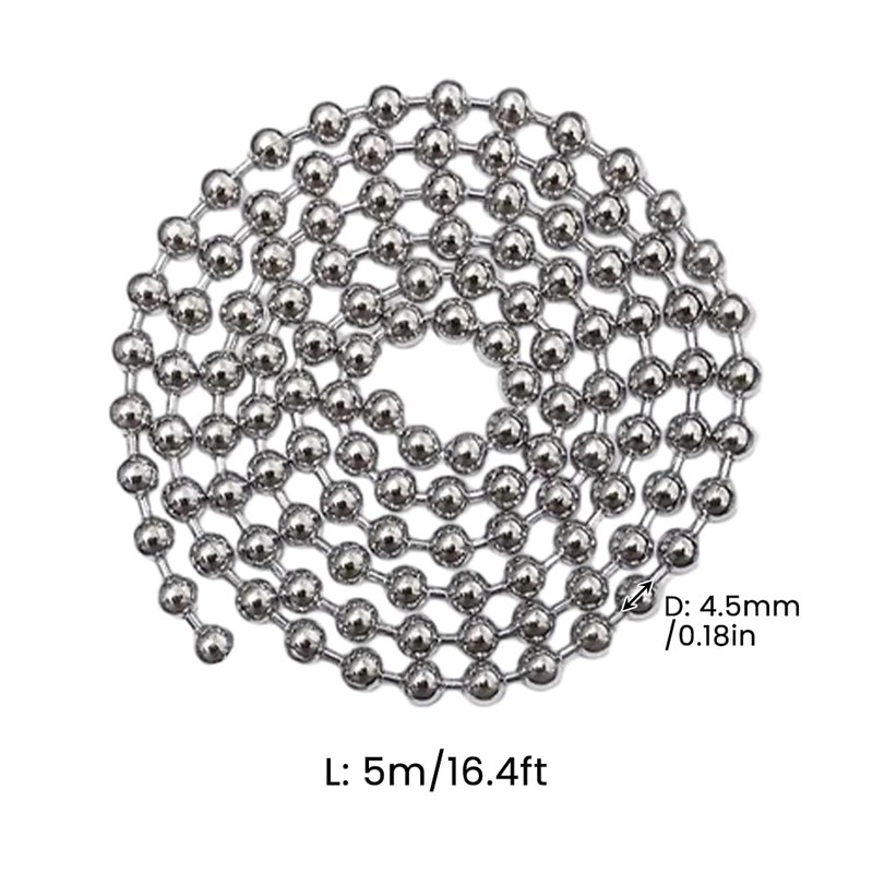 5 Meter Roller Blind Chain, Beaded Ball Pull Chain Extension