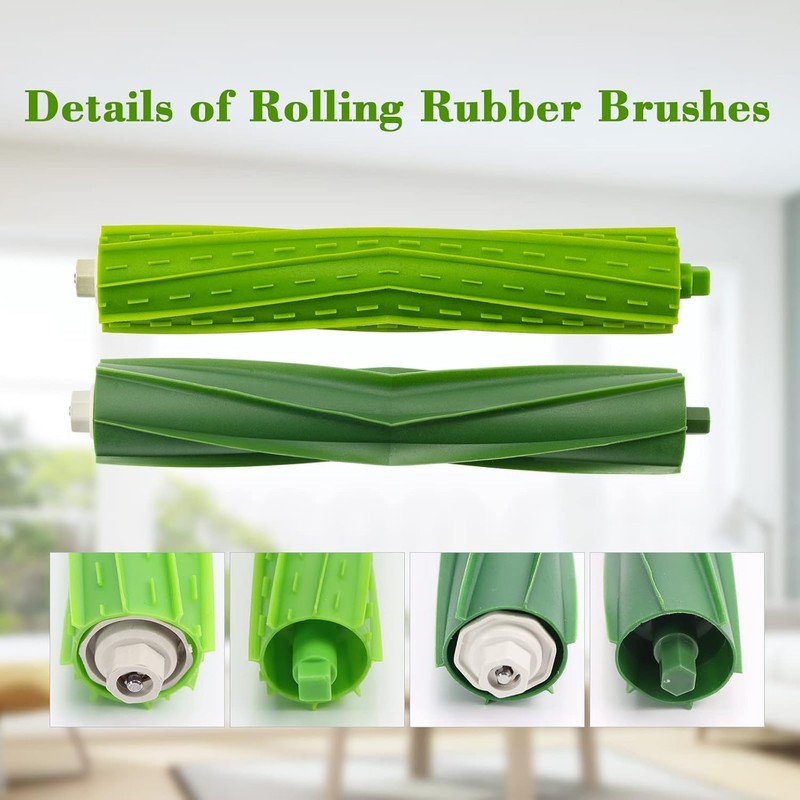 4 Set Rubber Roller Brushes Compatible for iRobot E &