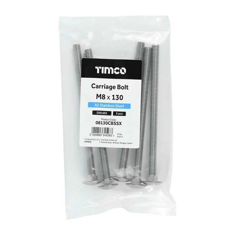 TIMCO Carriage Bolt DIN 603 - A2 SS - 8.0