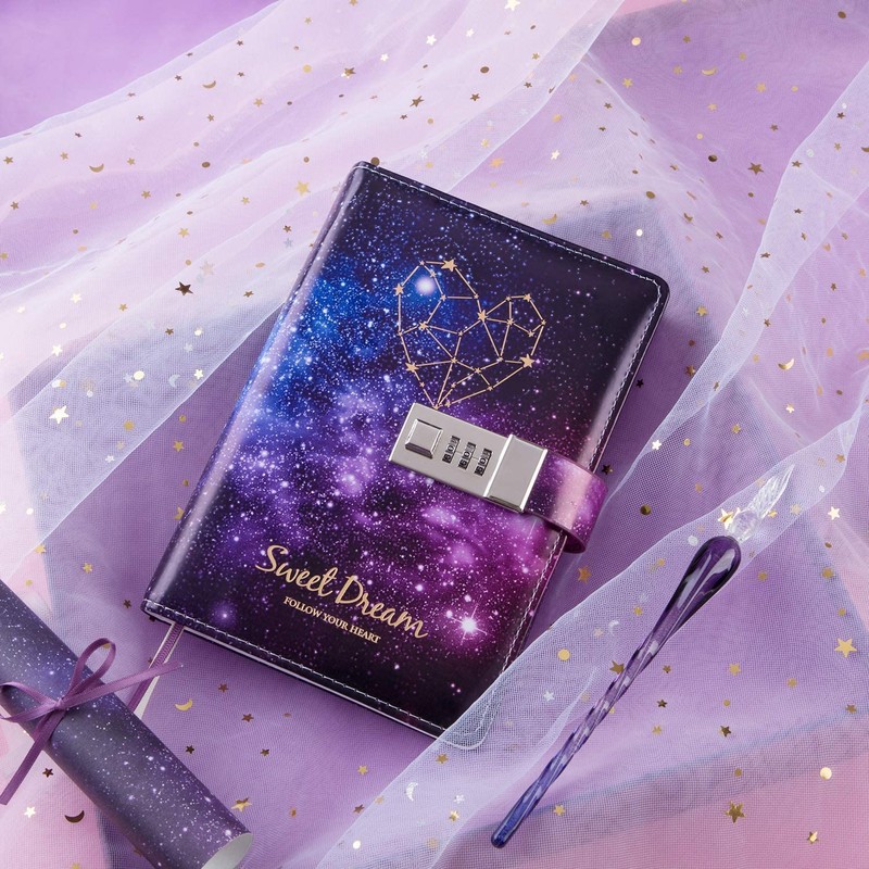 Starry Sky Keyed A5 Password Journal Belpet-style Personal Notebook Refillable