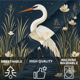 AGHESOTH Pillow Covers Heron Throw Pillows Cover Set of 2 Cases 14x14 Inch Square Pillowcases Soft Cushion Covers Modern Farmhouse Heron Pattern Home Decor for Couch Bedroom Sofa Living Room