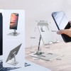 Qtbvae Foldable Cell Phone Stand Holder Aluminum Adjustable Height Nonslip
