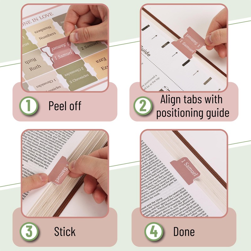 Mr. Pen Bible Tabs - Boho Theme, 75 Tabs, Laminated,