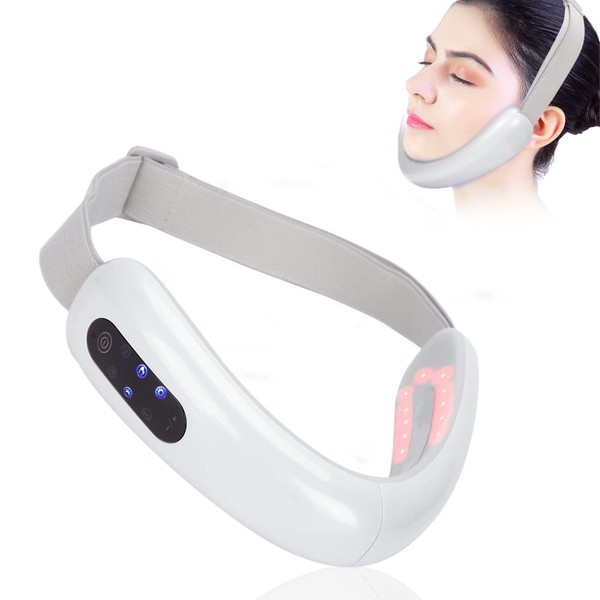 Electric V Face Shapin Massager, Facelifting Firming Massager, Vibration Face Care Tool (White)