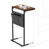 Vantic C Shaped End Table, Small Side Table for Couch