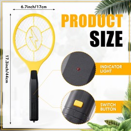 Qualirey 4 Pack Raqueta Electrica Mosquitos 1500 V Bug Zapper Racket 17.3" Fly Mosquito Swatter Racket Electronic Swatter Handheld Fly Killer Tennis Mosquito Bat Racket for Outdoor Indoor