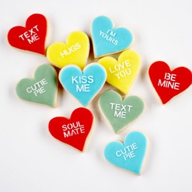 1 Dz. Mini Conversation Heart Cookies! GIFT BOX INCLUDED Valentine's Day, I Love You's, Deployment Gift and More