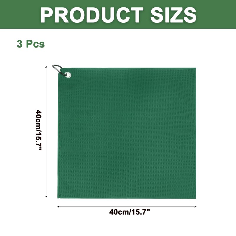 PATIKIL 16"x16" Microfiber Golf Towel, 3 Pack Tri-Fold Golf Towels