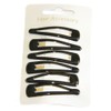 Pack of 6 black 4.5cm snappy clips. Useful hair accessory